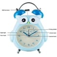 thumbnail image 4 of Despertador para niños Búho con luz nocturna Silencioso Sin tictac Despertador de cabecera Campana fuerte Despertador analógico Funciona con pilas Despertador para niños para escritorio de dormitorio, 4 of 5