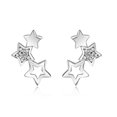 thumbnail image 3 of Pendientes colgantes, pendientes estrella, pendientes múltiples, pendientes de botón plateados para mujer, 3 of 8