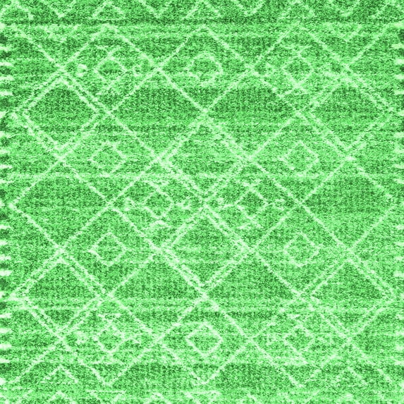Ahgly Company Indoor Square Abstract Green Contemporary Area Rugs, 4' Square