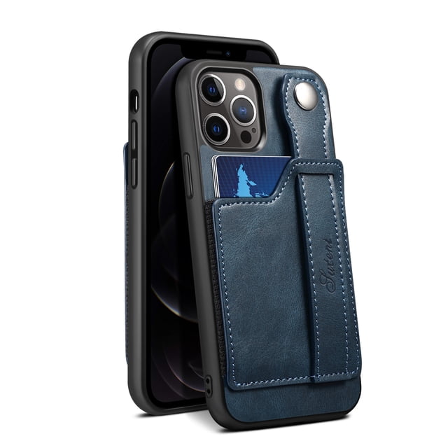 iPhone 13 Pro Max Wallet Case, with Card Holder Case with Stand Case Wallet Detachable iPhone Case - Blue