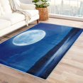 thumbnail image 1 of Full Moon Rug & Home Decor - Moonlight Blue Rugs for Entryway, Front Door Mat Indoor Entrance, Washable Rugs, 3x5 Rug, Non Slip Soft Low Pile Small Area Rug, Night Sky Carpet & Room Decorations V-&94, 1 of 7