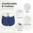 thumbnail image 4 of Logiee Vintage Blue Polka-dot Print Women 2 in 1 Running Shorts,High Waisted Athletic Shorts,Gym Workout Shorts with Liner Pockets-Small, 4 of 7