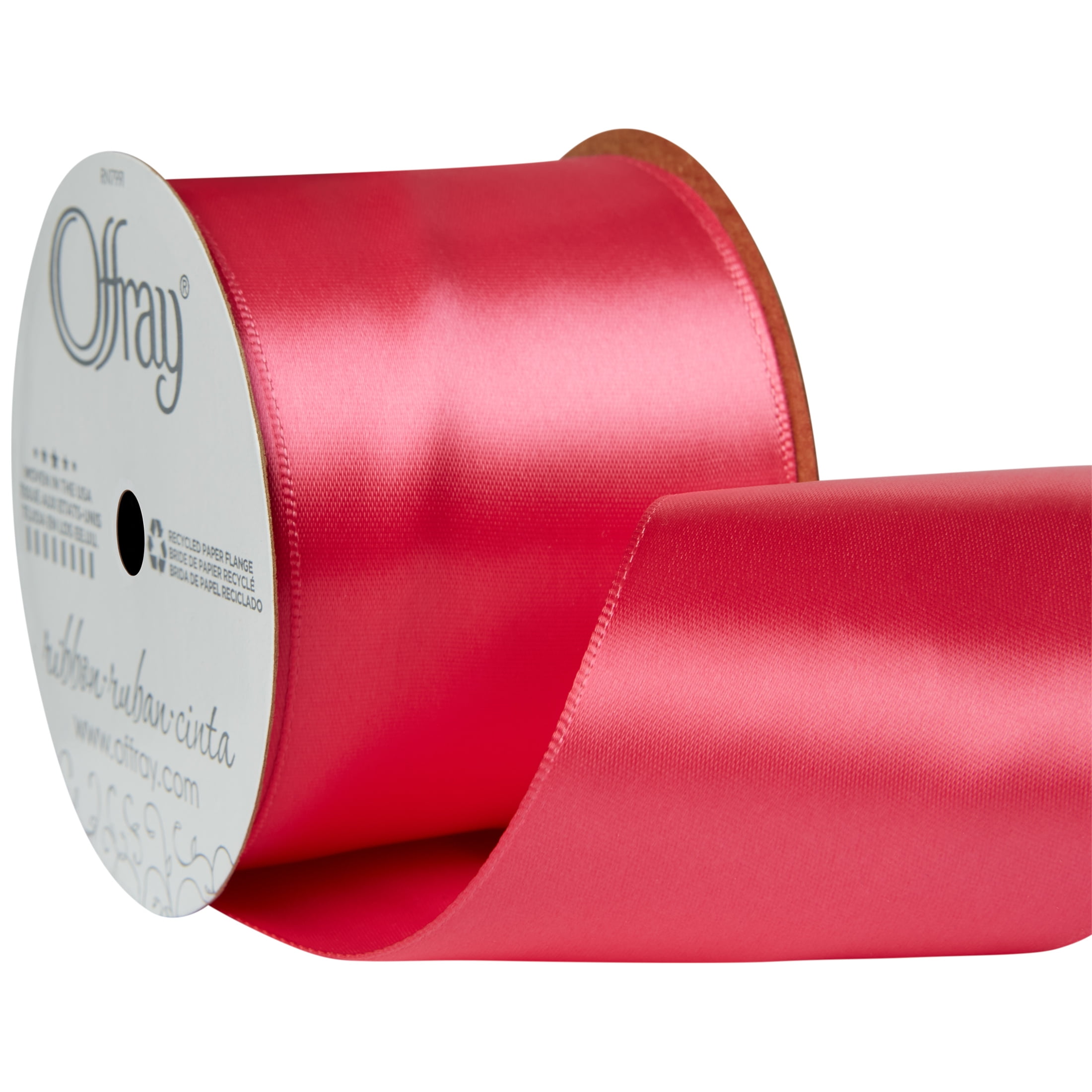 Wide Satin Ribbon Pink Ribbon for Gift Wrapping,23m Satin Ribbon 4 inch  Fabric Ribbon Wide Ribbon,10cm Thick Ribbon Large Pink Bow Ribbon for