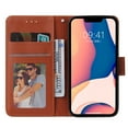 thumbnail image 4 of SaniMore for iPhone 15 Plus 6.7" PU Leather Case, Magnetic Closure Flip Wallet Cover with Wrist Strap Card Slot & Multi-Angle Kickstand All-Inclusive Protective Shell, Brown, 4 of 6