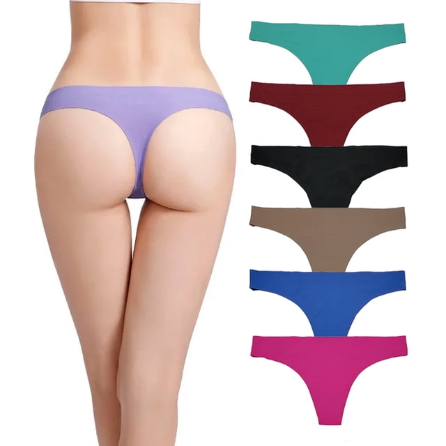 Paquete 6 Tangas Invisibles Sin Costuras Corte Láser Pack Incluye 6 Diferentes Colores Tatys Fashion 5553