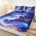 thumbnail image 3 of Homewish Cute Axolotl Bed Sheets,Watercolor Ocean Animal King Sheets,Blue Purple Sheet Set For Girls,Ultra Soft Home Decor,4pcs, 3 of 7
