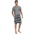 thumbnail image 5 of GIRUNS Men's Pajama Sets 2 piece Sets Crew Neck Shorts Sleeve and Shorts with Pocket Pjs Sleepwear Set Wolf S, 5 of 8