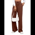 thumbnail image 2 of Pantalones Deportivos Casuales para Mujer, de Pierna , Holgados, con Cordón Ajustable, Cintura Alta, Elásticos y Bolsillos. Naranja Rojo L, 2 of 10