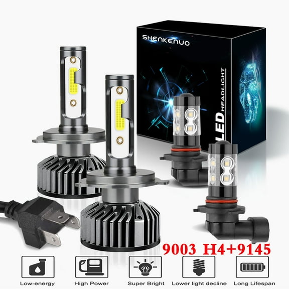 For Toyota Hilux 2005-2019 Headlights,9003/H4 High beam and Low Beam Bulbs 9145 Fog light Bulbs 4pc