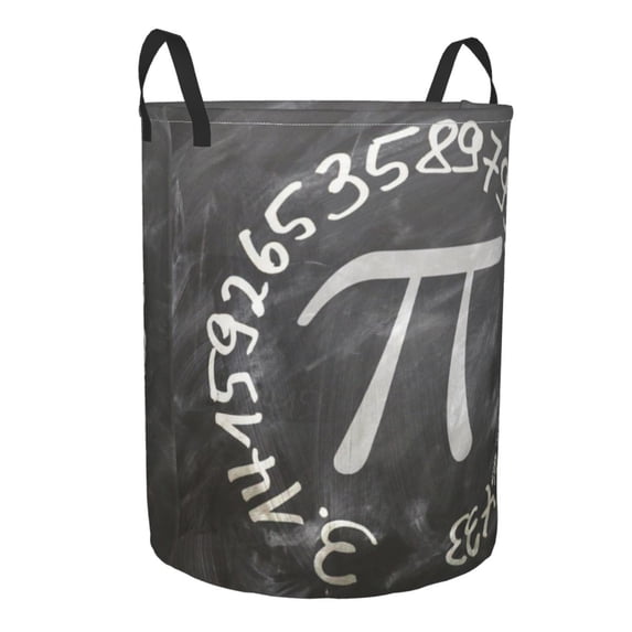 Pi Board Blackboard Laundry Basket Organizer Collapsible -Dirty Clothes Hamper for Bathroom Kids Girls Boys Laundry Hamper Chalk Math Mathematics