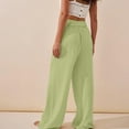 thumbnail image 7 of Lenpel Women's Casual Pants Lightweight Crossover High Waisted Comfy Wide Leg Pants Loose Lounge Pants, 7 of 7