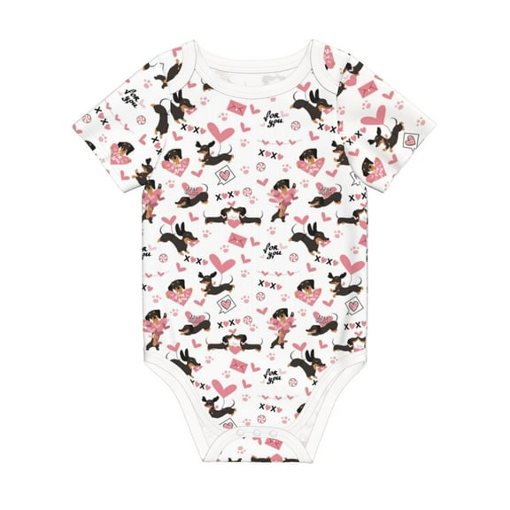 Rocae Dachshund Dog Puppy for Baby Climbing Clothes Soft Baby Romper for Active Infants Comfortable and Breathable Crawling Jumpsuit Unisex Baby Outfit 3 Months