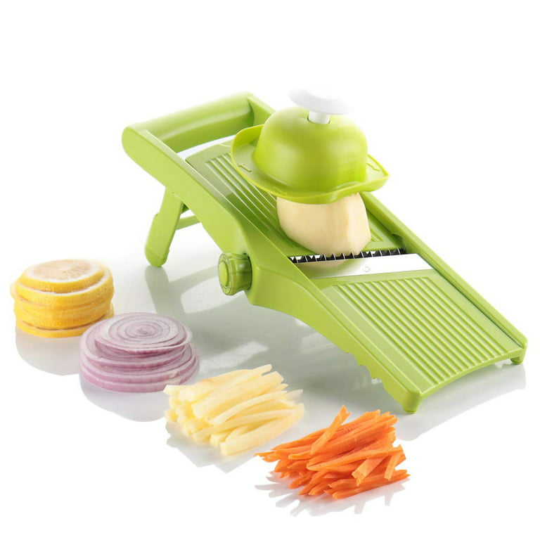 Vegetable Mandoline Potato Slicer , Fry Cutter for Onion Rings, Chips and  French Fries,Green 