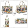 thumbnail image 3 of ZUXONGSY Cartoon Cat Print PVC Tote Bag for Women, Waterproof Clear Shoulder Bag with Zipper, Large Shopper Handbag for Daily Commute and Beach Trips, 3 of 7