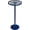 Navy Blue, variant on White Drink Table with Amber Glass Top, Indoor Outdoor Small Round Side Table, 24.7" Metal Pedestal End Table for Living Room, Patio, Sunroom, Boho Mid-Century Modern Decor, Cream