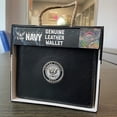 thumbnail image 2 of Officially Licensed "US NAVY" Medallion Genuine Leather Classic Handmade Wallet - Bifold Black, 2 of 3
