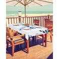 thumbnail image 2 of Eucalyptus Leaves Flower on White Rectangle Tablecloth with Zipper,Waterproof Table Cloth with Umbrella Hole Patio Tablecloths for Outdoor Table,Watercolor Botanical Blue Gradient Table Cover, 2 of 6