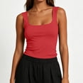 thumbnail image 6 of Fewfanhot Womens Tank Tops Square Neck Crop Tops Loose Sleeveless Halter Slim Fit Tank Top, 6 of 6