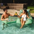 thumbnail image 6 of Big Joe Captain's Caddie No Inflation Needed Pool Float Drink Holder, Tropical Palm Green Double Sided Mesh, Quick Draining Fabric, 2 feet, 6 of 9