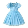 thumbnail image 1 of FYDUU Robe de Princesse pour Filles, Robes Tendance pour Filles, Sorties Décontractées, Aventures en Plein Air, Robe Élégante à Col Rond et Manches Bouffantes, Robe Midi Décontractée pour 4-5 Ans, 1 of 9