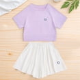 thumbnail image 5 of Odeerbi Niñas de Hielo Seda Seca Rápida Conjuntos Atléticos de Manga Corta Superior Skort Conjunto Ropa Deportiva Transpirable Para 5-15 Años, 5 of 5