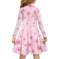 thumbnail image 3 of DISNIMO Cherry Blossom Dresses for Girls 5-6 Dress Long Sleeve for Kids Midi Dress for Children Skater Dress with Collar for Girls Swing Dresses Girl Sundress Kids Floral Dress, 3 of 7