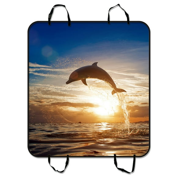EREHome Dolphins Dog Car Seat Cover Dog Car Seat Cushion Waterproof Hammock Seat Protector Cargo Mat for Cars SUVs and Trucks 54x60 inches