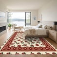 thumbnail image 3 of ODIKA 5'x7' Machine Washable Non-Slip Area Rug, Boho Bloom Vintage Floral Elegance High Traffic Rug with Pad, Beige, 923549, 3 of 8