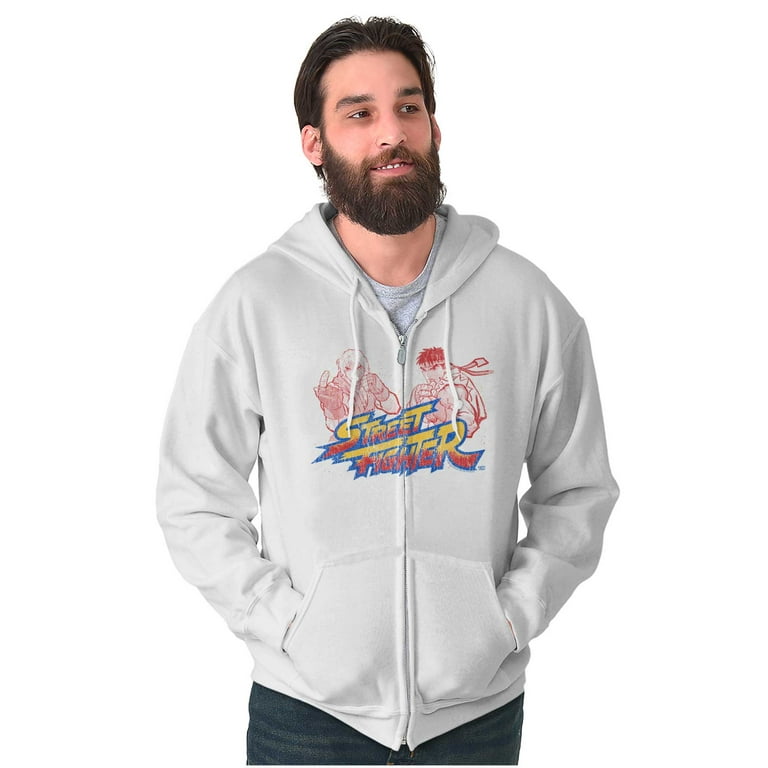 Street Fighter Ryu Luke 90s Gamer Zip Up Hoodie Men s Women s Brisco Brands 5X