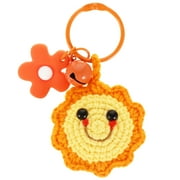 Knitted Sun Keychain Adorable Pendant Keyring Decorative Key Holder Bag Purse Pendant Party Favor for Girl Birthday Gift Orange
