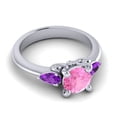 thumbnail image 3 of 2.50 Carat Round Shape Pink Sapphire & Amethyst Gemstone Charming Bridal Ring for Women Solid 14K White Gold Size 10.5 by Diamond-Capitals, 3 of 8
