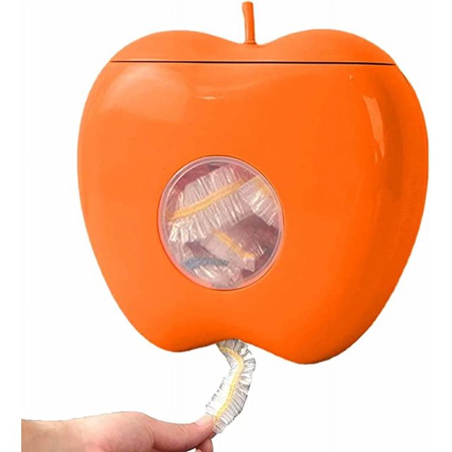 Caja de almacenamiento de cubiertas desechables para alimentos - 100 bolsas para cubiertas de alimentos (naranja)