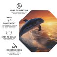 thumbnail image 3 of Kdxio Sunset Dancing Dolphin Funny Coasters,4 Pcs Leather Coasters,Housewarming Gifts,Protect Furniture from Water Marks Scratch and Damage, 3 of 6