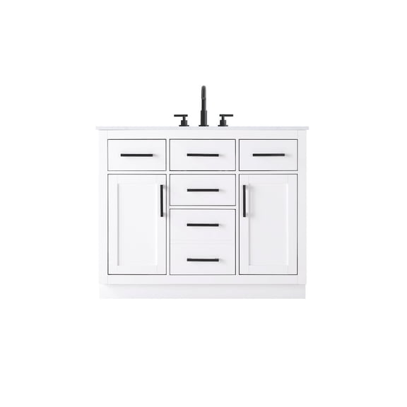 Elegant Kitchen and Bath Alden 42 Inch Single Bathroom Vanity In White