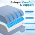 thumbnail image 5 of Wheelchair Seat Cushion for Pressure Relief, Cooling Gel Memory Foam Chair Cushion with Slope-Edge Design, Coccyx Support for Tailbone Pain, Non-Slip, for Wheelchairs, Office Chairs, Light Blue, 5 of 11
