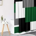 thumbnail image 4 of Grey Shower Curtain Set with Toilet Lid Cover and Non-Slip Rugs for Bathroom, Abstract Geometric 4 Pcs Shower Curtain Set, Modern Black White Bathroom Set with 12 Hooks, 4 of 6