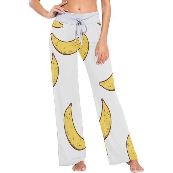 GZHJMY Women's Pajama Pants Banana Pattern Comfy Stretch Sleepwear Essentials womens Lightweight Lounge Terry Pajama Pant, Small