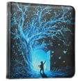 thumbnail image 2 of Leather Cover Photo Album 80 Pockets 4x6 Photos Bookshelf Picture Album Glowing Blue Tree and Door, 2 of 9