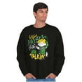 thumbnail image 3 of Let Your Hustle Do The Talkin Cartoon Men's Crewneck Sweatshirt Brisco Brands S, 3 of 6