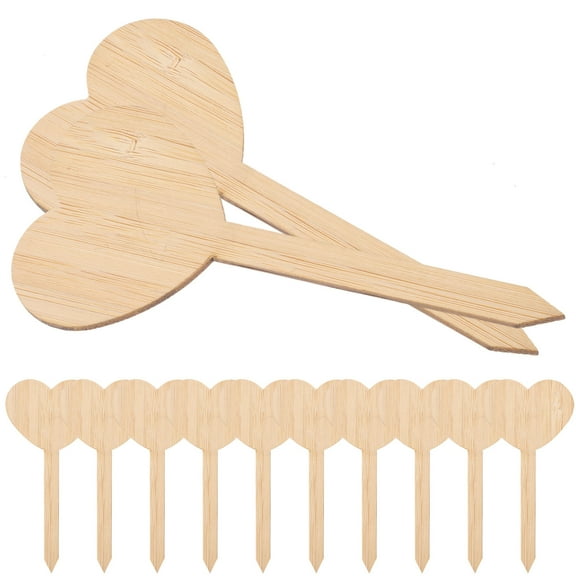 HEMOTON 20 Pcs Garden Labels Wooden Gardens Plant Stakes Outdoor Shape