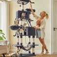 thumbnail image 3 of BestHome Multi-Level Cat Tree & Condo – Sturdy Climbing Tower with Sisal Scratching Posts & Interactive Toys, 81inch, Gray, 3 of 5