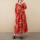 thumbnail image 5 of Vestido floral suelto vintage para mujer Vestido de fiesta con bolsillos de manga larga para ot MABOTO Vestido de mujer, 5 of 7