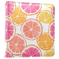 FORMRS 3 Ring Photo Album 4"x6" Self Adhesive Large Capacity PU Leather Cover, Orange Grapefruit Slices