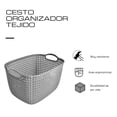 thumbnail image 5 of Set De 2 Cestos Organizadores Tipo Tejido De Plástico Blanco IPP, 5 of 5
