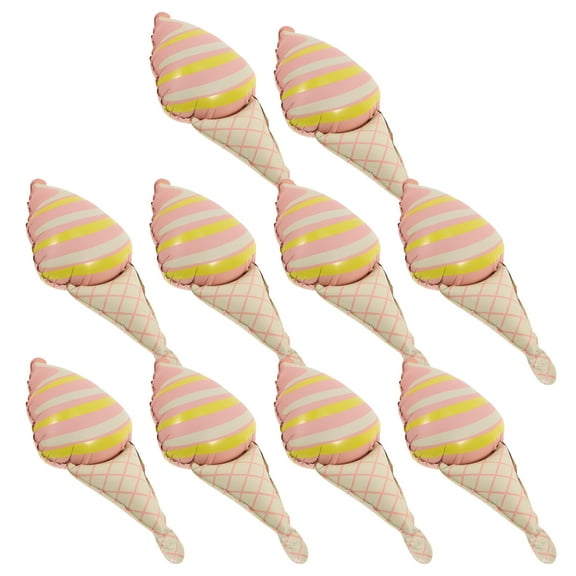 Zehuanyu  10 Pcs Ice Cream Balloon Inflatable Cones Green Balloons Child Pink