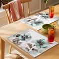 thumbnail image 4 of Blue Broccoli Placemats Set of 6, Vintage Victorian Style Flowers Non-Slip Place Mats Washable Table Mats for Kitchen Dining Table Decorations Indoor/Outdoor, 4 of 9