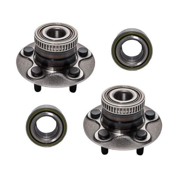 Front and Rear Wheel Hub and Bearing Kit - Compatible with 2002 - 2005 Dodge Neon 2003 2004