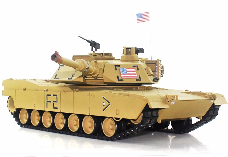 2.4Ghz Radio RC 1/16 US M1A2 Abrams Airsoft Battle Tank w/Smoke & Sound RTR 