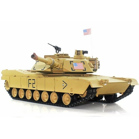 2.4Ghz Radio Remote Control 1/16 US M1A2 Abrams Airsoft Battle Tank w/Sound & Smoke (Upgrade Version w/ Metal Gear & Tracks) RC (Best Rc Tanks Airsoft)