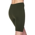 thumbnail image 4 of MixMatchy Women's Solid Seamless Ribbed Knee Biker Shorts with Band Waist, 4 of 5